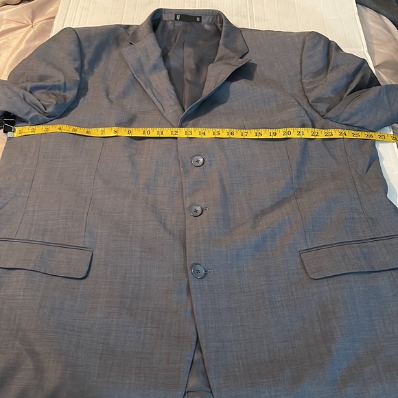 ♻️ Profilo Uomo Gray Men Suit Jacket Blazer Bronze Crescent Buttons size 52R/46W - Picture 14 of 16